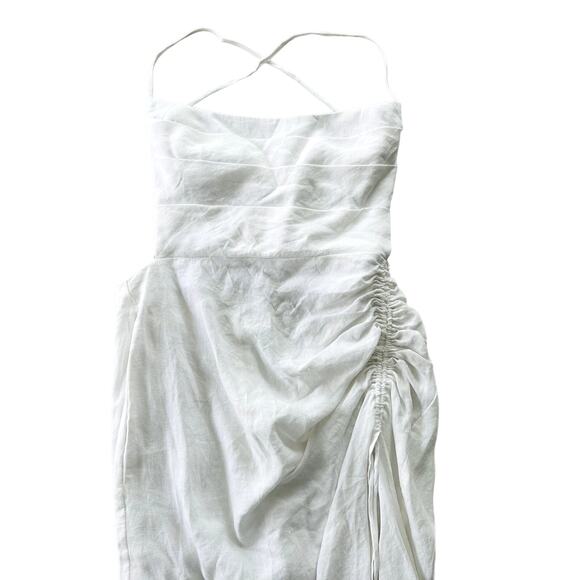 Rumer LouLou Maxi Dress White Linen NEW Size Medium $289 Wedding Beach Grad Prom - Picture 2 of 7